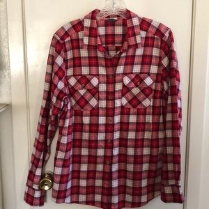 Eddie Bauer red plaid flannel top